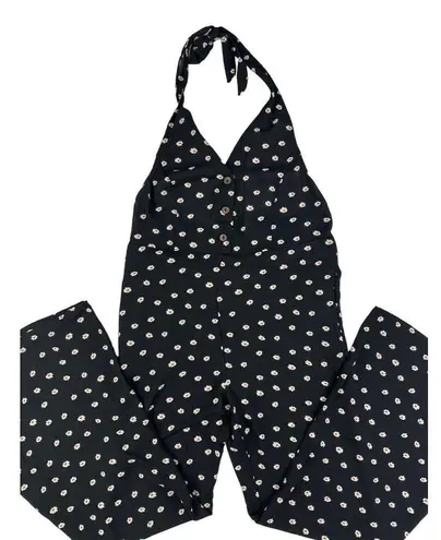 Olivaceous  - Daisy Dot Jumpsuit in Black and White