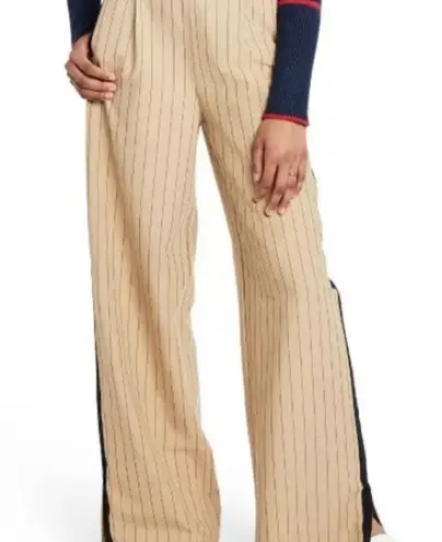 La Ligne For Target Pants Trousers Size Small Side Stripe Wide Leg Tan Black NWT