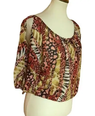 Bright cold shoulder Y2K top