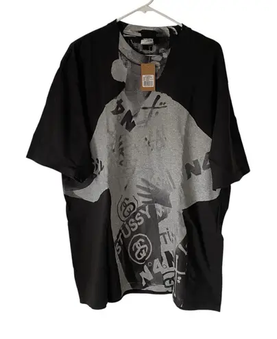 Stüssy Stussy NWTs Lady Paris Pigment Dyed Faded Black Unisex T-Shirt size large