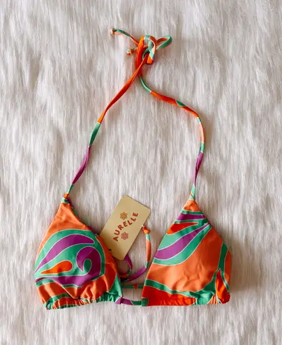 Aurelle Swim NWT Miami Nights Tie Bikini Top