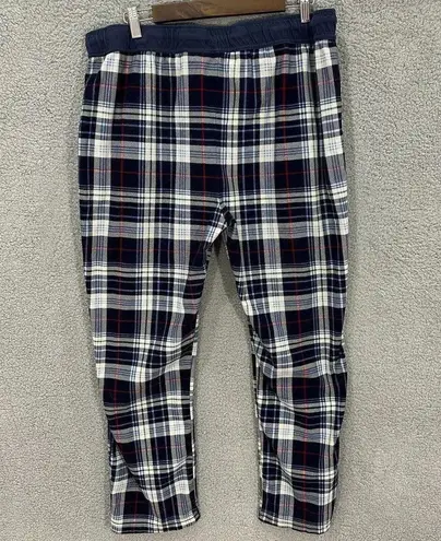 Nautica womens pajama pants Large blue plaid pull on stretch comfort sleepwear