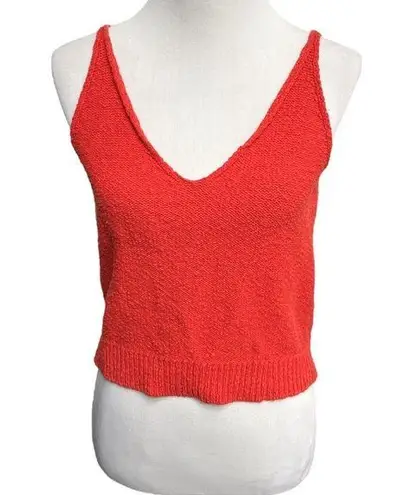 ZARA  Knit Tank Top Cropped Sweater Blood Orange Size Medium