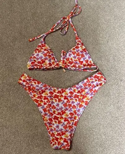 SheIn  Floral Cheeky 2 Piece Swim Suit Size S