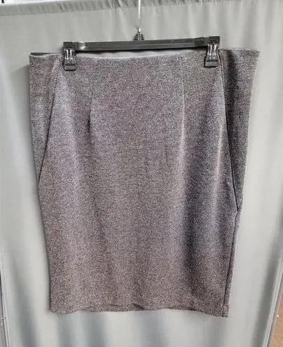 Lane Bryant  Straight & Pencil Skirt Women's 20 Gray Polyester Blend Zip B77