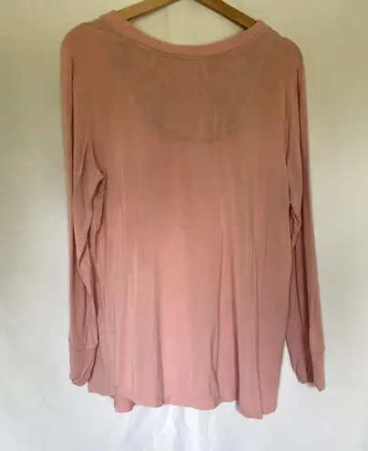 Soma pink and black women's size large pajama long top rayon spandex casual