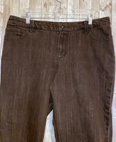 Chico's  Platinum Series Cotton Brown Capris Denim Jeans Size 2 Cropped Pants (8)