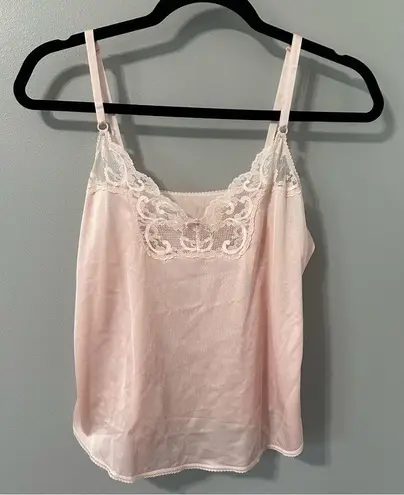 Vintage JC Penny USA Union Made Baby Pink Lace Camisole Size 34