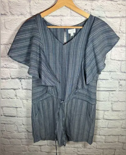 Mud Pie  blue ISLA ROMPER women’s size XS pockets & drawstring