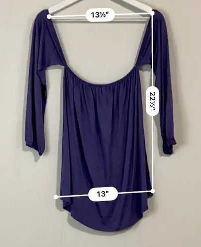 Amerikan Basics Women’s Off The Shoulder Loose Tee Purple NWT