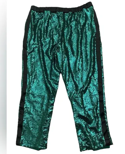 Eloquii High Rise Tapered Sequin Pants Verdant Green Cocktail Party
