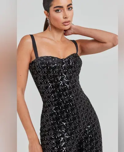 NADINE MERABI HAILEY BLACK JUMPSUIT, Size 10, $798