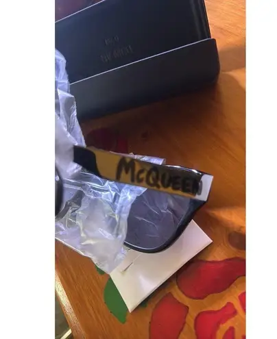 Alexander McQueen 56mm Cat Eye Sunglasses Black Ruthenium Grey