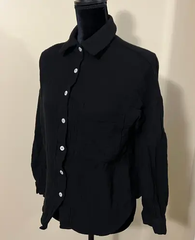 Two piece set loose oversized shirt high waisted pants high rise shorts summer s Black