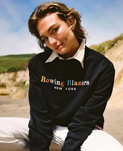 Rowing Blazers Unisex Spellout Crewneck Black Size Medium