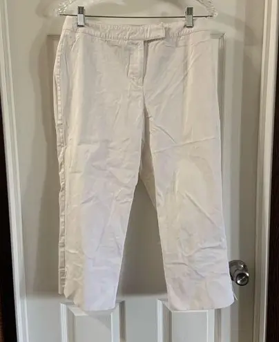 Hillard & Hanson White Cropped Stretch Pants 10