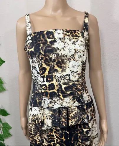 Alberto Makali Rare 80’s Leopard Lace Bodycon Dress