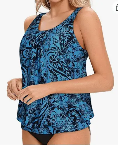 Yonique Womens Blouson Tankini Loose Fit Swim Top Modest Tank Top