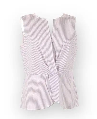 St. John new ā Pinstripe Twist Front Sleeveless Surplice Top ā Orchid Stripe ā M