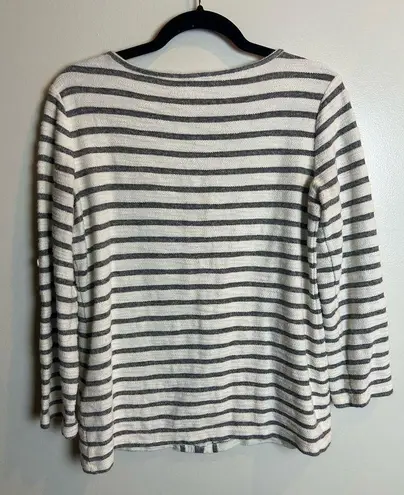 Sophie Max Womens Blouse Size Medium Striped Cotton Blend Capsule Wardrobe