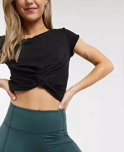 Free People Run In The Sun Solid Tee Black Size L