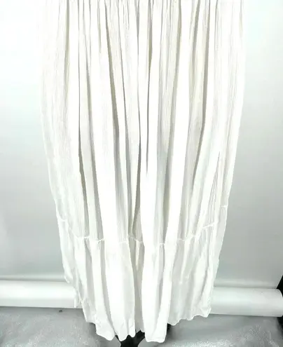 Vince  Shirred Sleeveless Tiered Midi Long Dress in Off White Size XS