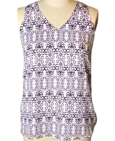 Willi Smith Ladies Sleeveless Black & White Blouse ~ V Neck ~ Women's Size SMALL