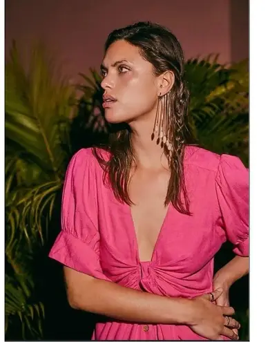 Free People  Day By Day Ear Cuff Party Dangle Fringe Shells Bohemian Beach Silver