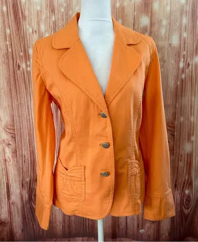 Denim & Co  Orange Stretch Denim Blazer