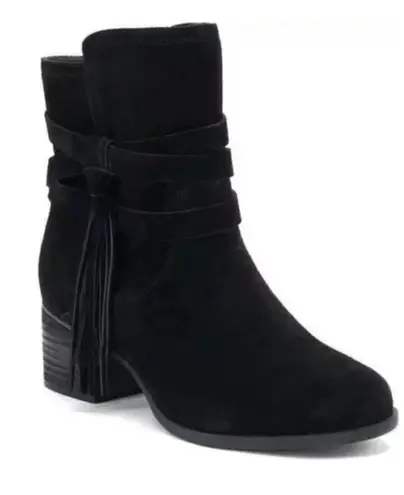Koolaburra by UGG Women's Kenz Black Suede Tassel Ankle Boots, Size 9 D23