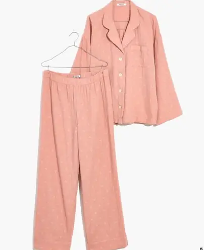 Madewell  Lightestspun Oversized Long Pajama Set in Open Hearts Size XL - Image 1