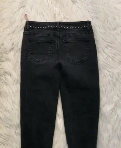 Five Plus Cropped Jeans Black Fringe Studded Size undefined