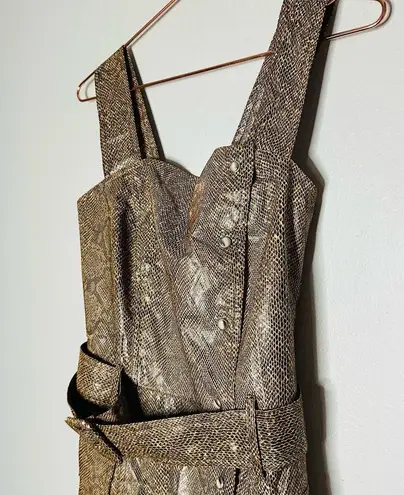 NANUSHKA Lorena Belted Snakeskin Print Vegan Mini Dress Size Small