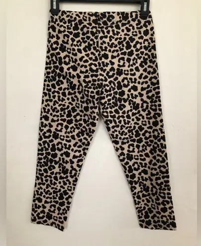 NO BOUNDARIES Capri Leggings Cotton Spandex Size XS 1 juniors Animal Print New Black