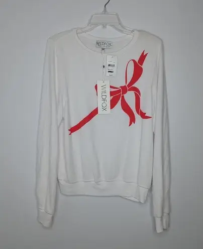 Wildfox  Gift Wrapped Sweatshirt In White Size Small