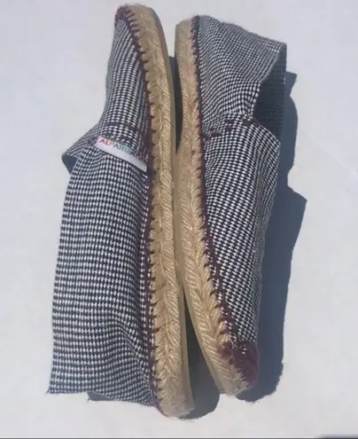 Handmade Spanish Espadrilles Gingham Brown/White Brown Size 12