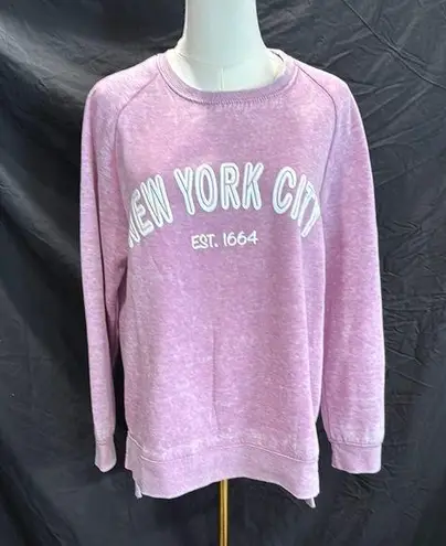 White and Purple Oversized Long Sleeve Sweatshirt Size M