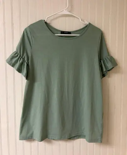 SheIn Green Ruffle Sleeve Top