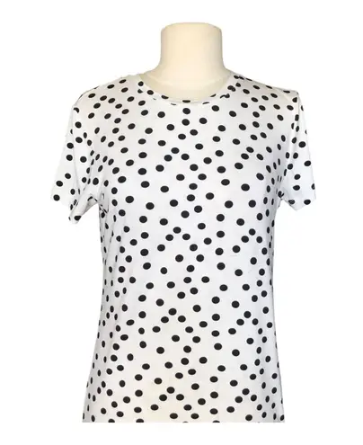 L'Agence Ressi Black Polka Dot Short Sleeve Tee Women's Size Petite Small NWT