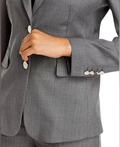 Hugo Boss Jabielle Pinstripe Wool Double Breasted Blazer Gray. Womens size 4