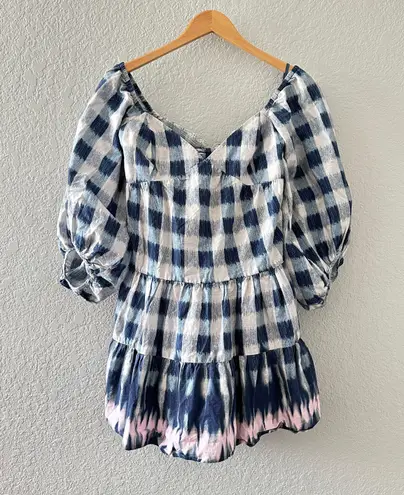 Sachin + Babi Kyle Check-Print Cutout Dress - Size Large Boho Chic Girly NWOT