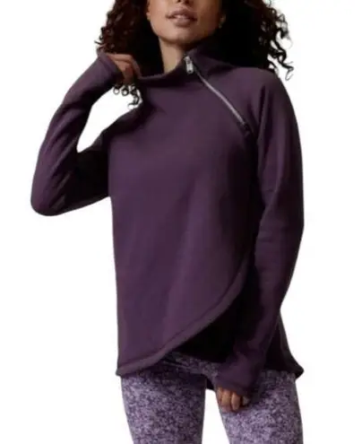 Athleta  Cozy Karma womens small purple plum pull over sweat shirt cowl neck wrap