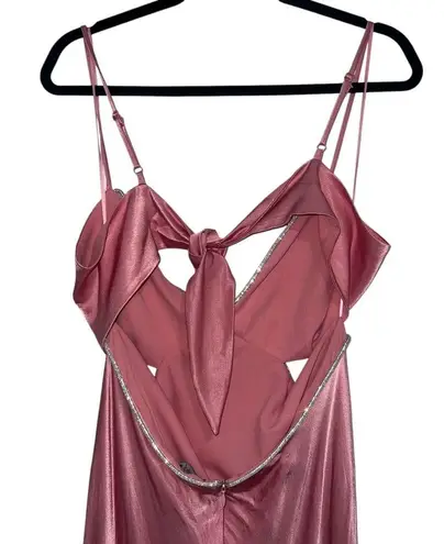 Bardot NEW NWT Rome Diamonte Cutout Slip Dress Maxi Gown In Blush Pink