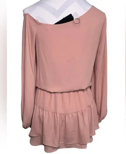 Krisa Blush One Shoulder Ruffle Skirt Dress Size S