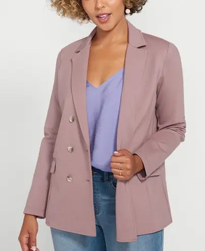 Betabrand Dusk Lilac Double-Breasted Women's Blazer