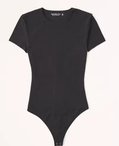 Abercrombie & Fitch Short-Sleeve SeamlessFabric Crew Bodysuit Black