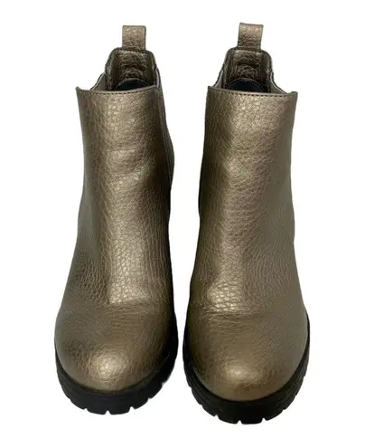 Sam & Libby ankle lug booties, style Deanna, high heel Bronze women's size 7