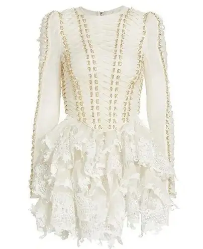 Zimmermann NWT. $3750 Zimmerman Runway Coaster Corset Laced Mini Dress ZM 3, US 10