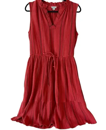 Sundance Women's Adley Sea Coral Gauze Cotton Sleeveless Dress SZ S Red
