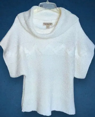 Nine West  Vintage America Oversized White Caitlin Neck Short Sleeve Sweater M